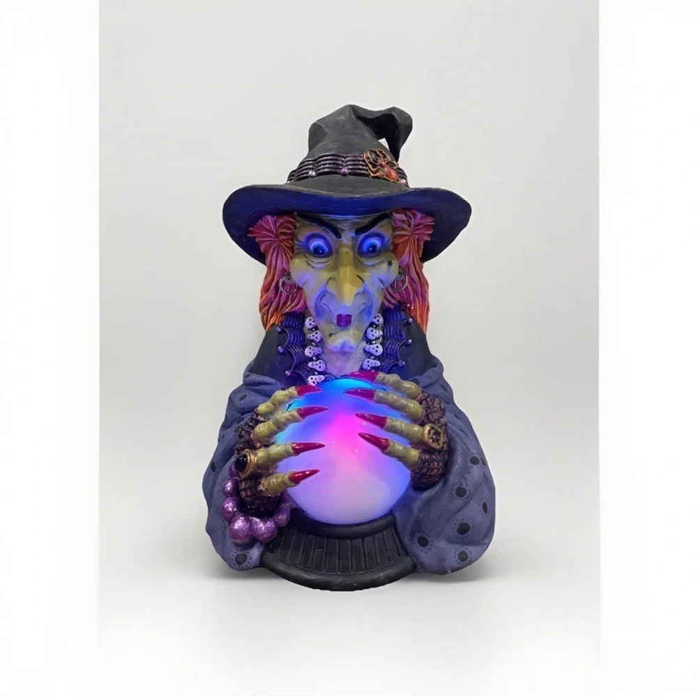 Hagatga the Halllween  Witch Figurine with Crystal Ball